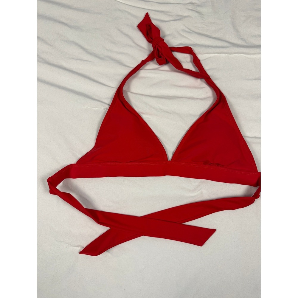 Vintage Catalina Red Triangle Bikini Top Halter Swimwear Womens Medium 8-10